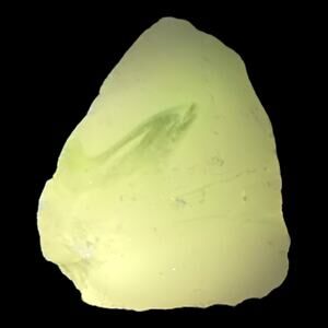 Lime Green‎ Opalescent Art Glass Cullet Manganese Glowing Swirl Slag  #5GX142